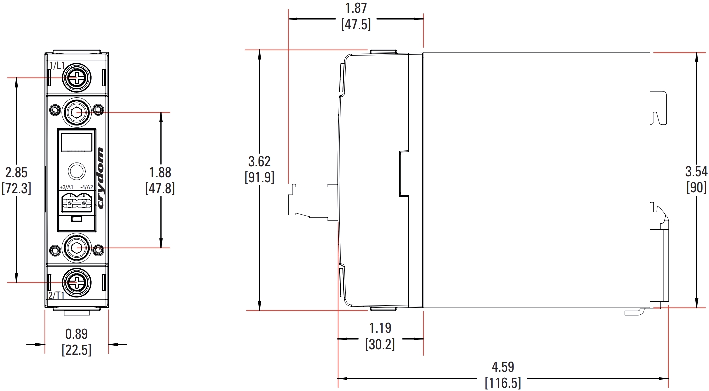 ממסר מצב מוצק לפס דין CRYDOM SSR SERIES ONE DR2260D20V